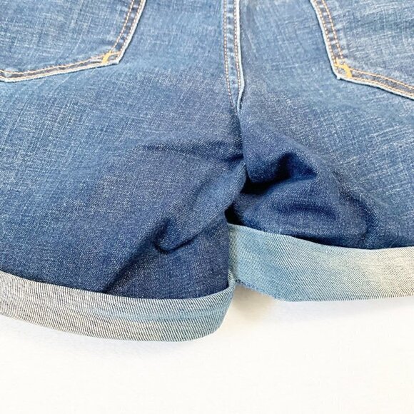 Pilcro and the Letterpress stretch mid-rise stet fit dark wash denim jean shorts - Picture 12 of 12